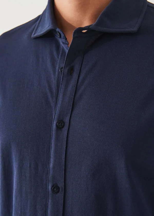 PATRICK ASSARAF Mercerized Pima Cotton Long Sleeve Button Front Shirt | Men Shirts