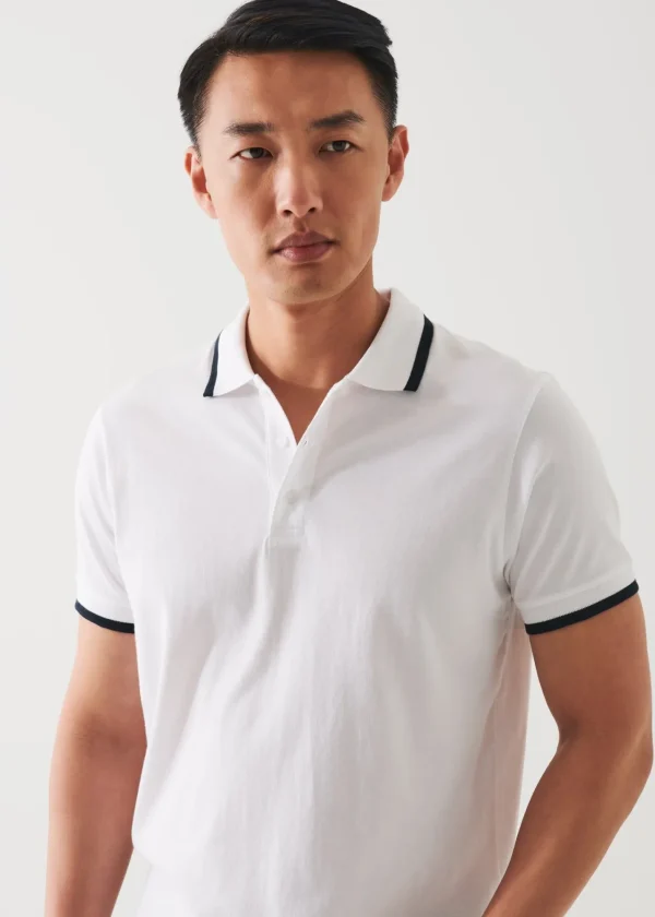 PATRICK ASSARAF Mercerized Pima Cotton Tipped Polo | Men Polos