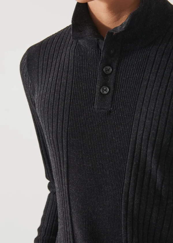PATRICK ASSARAF Merino Henley | Men Knitwear