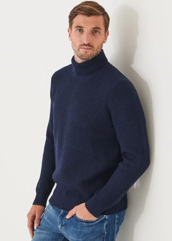 PATRICK ASSARAF Merino Ribbed Knit Turtleneck | Men Knitwear