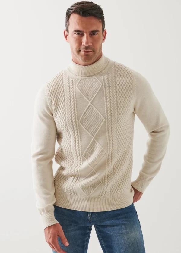 PATRICK ASSARAF Merino Textured Knit Sweater | Men Knitwear