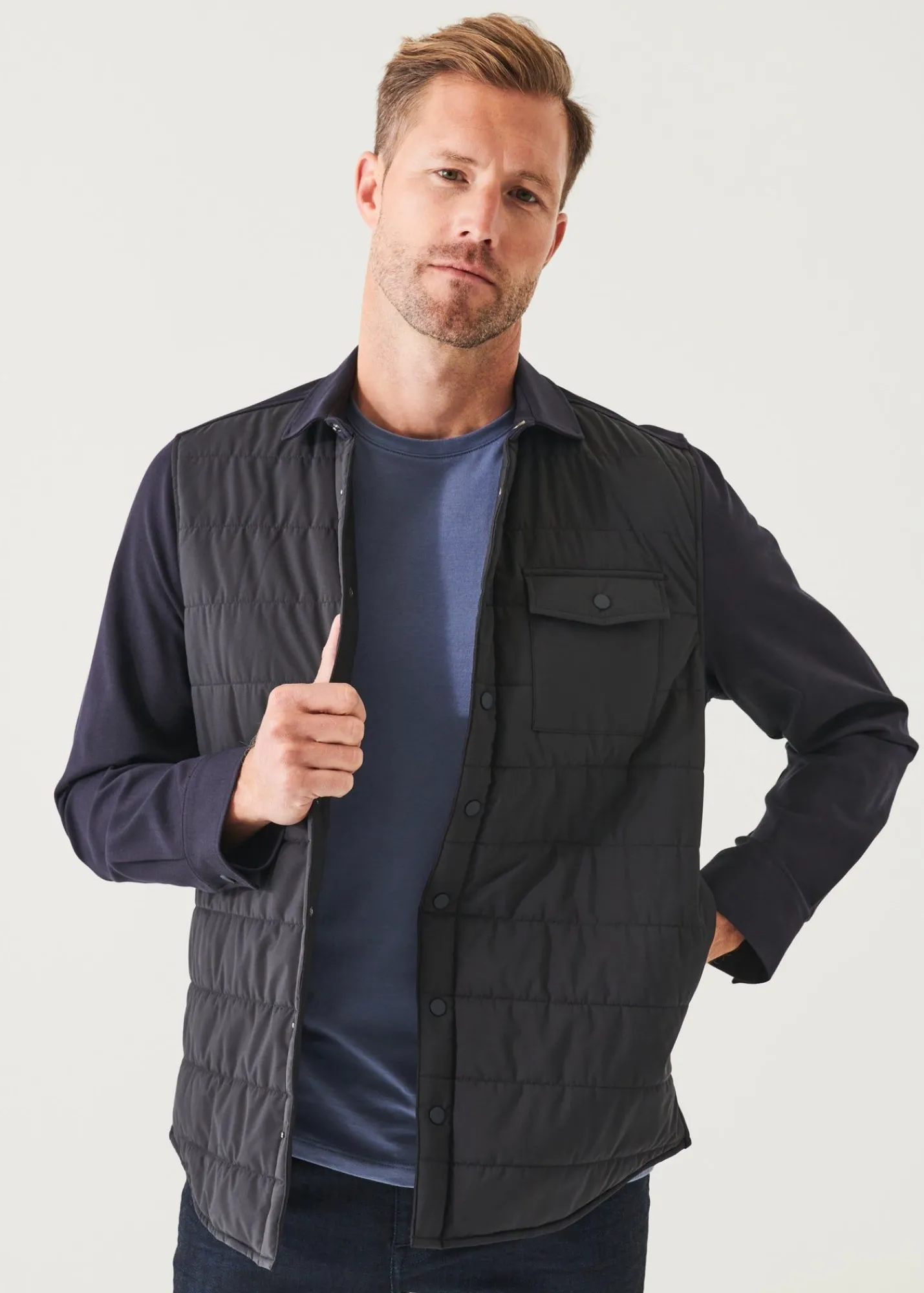 nylon_quilted_mix_media_s_3.webp PATRICK ASSARAF Nylon Quilted Mix Media Shirt Jacket | Men Outerwear