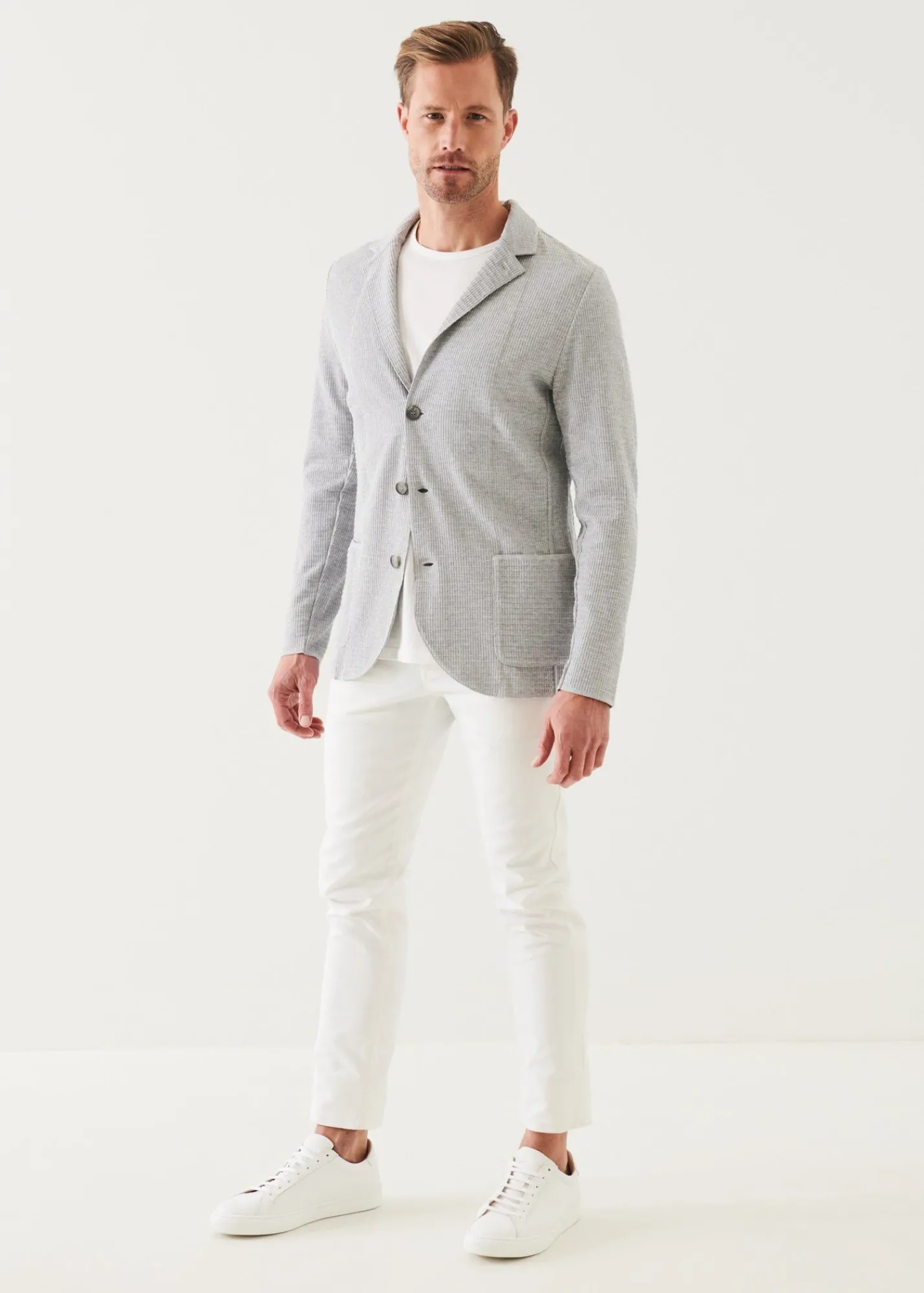 organic_cotton_textured_k_5-1.webp PATRICK ASSARAF Organic Cotton Textured Knit Blazer | Men Knitwear