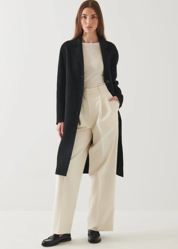 PATRICK ASSARAF Oversized Single Breasted Wool Coat | Women Outerwear