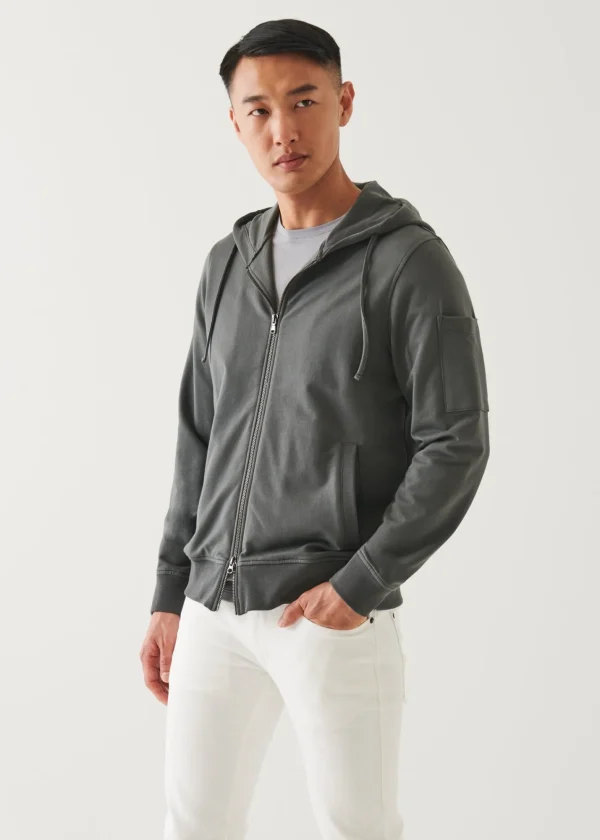 PATRICK ASSARAF Pima Cotton French Terry Zip-Up Hoodie | Men Sweatshirts & Hoodies