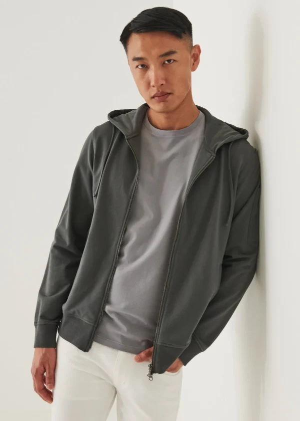 PATRICK ASSARAF Pima Cotton French Terry Zip-Up Hoodie | Men Sweatshirts & Hoodies