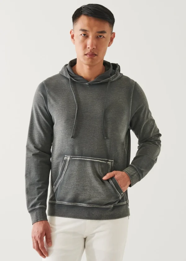 PATRICK ASSARAF Pima Cotton French Terry Vintage Wash Hoodie | Men Sweatshirts & Hoodies