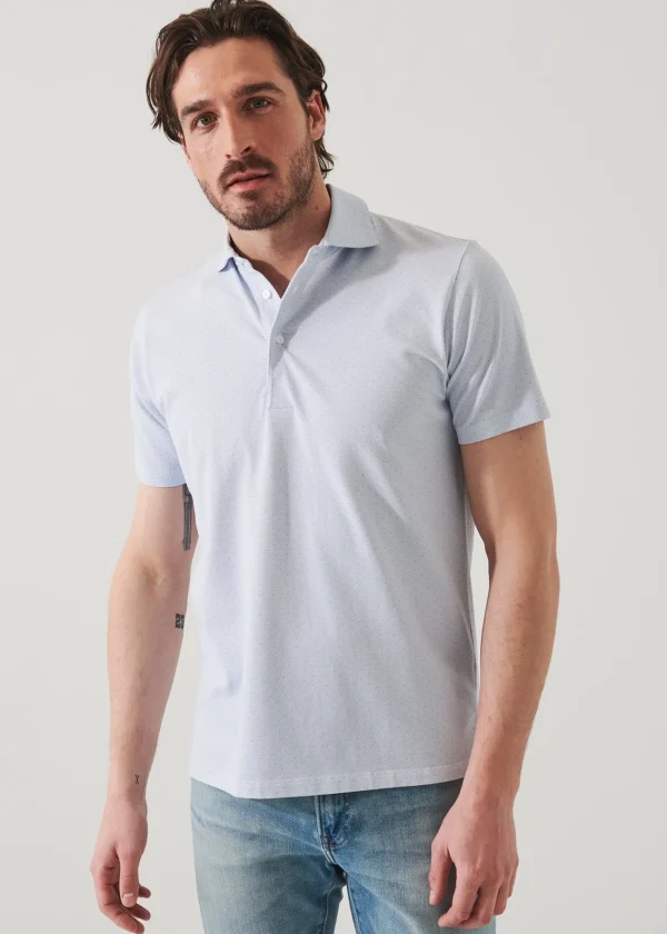 PATRICK ASSARAF Pima Cotton Stretch Printed Polo | Men Polos