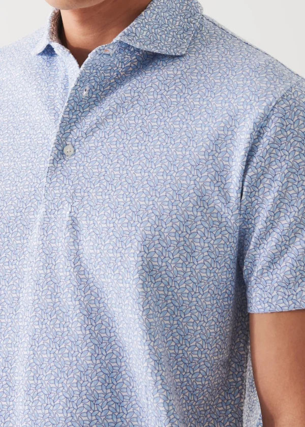 PATRICK ASSARAF Pima Cotton Stretch Printed Polo | Men Polos