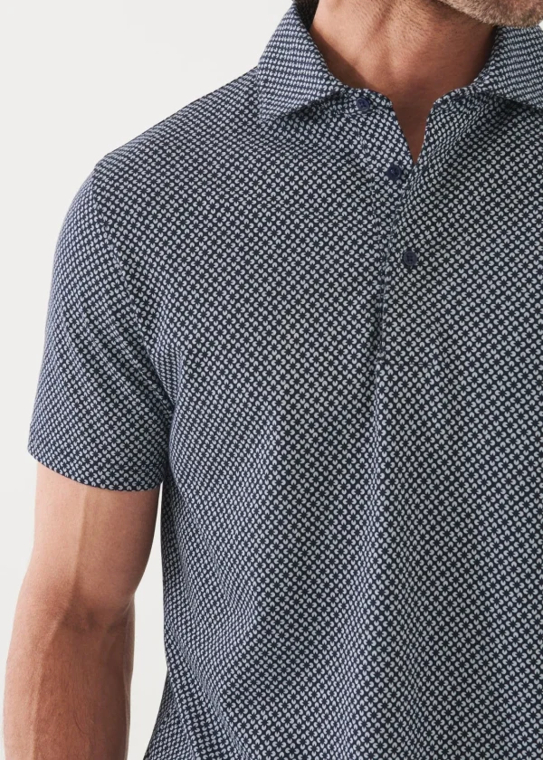 PATRICK ASSARAF Pima Cotton Stretch Printed Polo | Men Polos