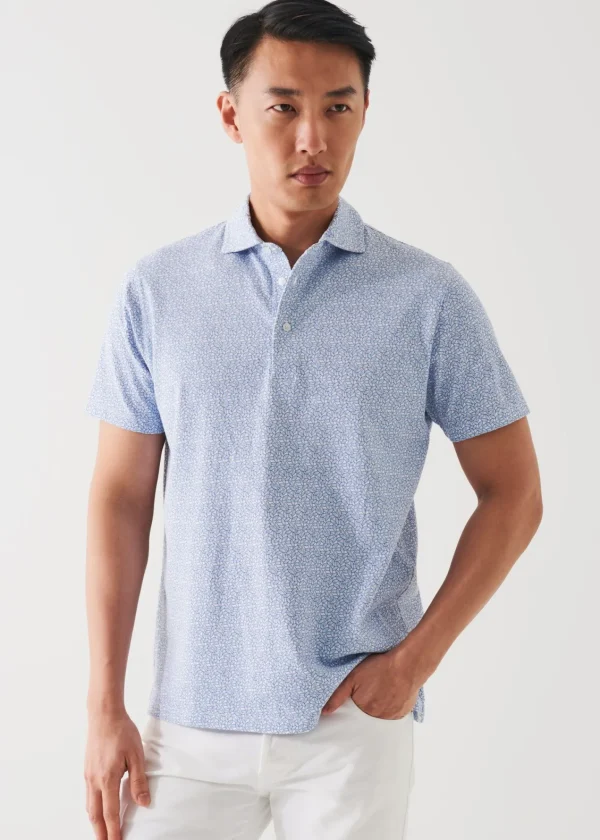 PATRICK ASSARAF Pima Cotton Stretch Printed Polo | Men Polos