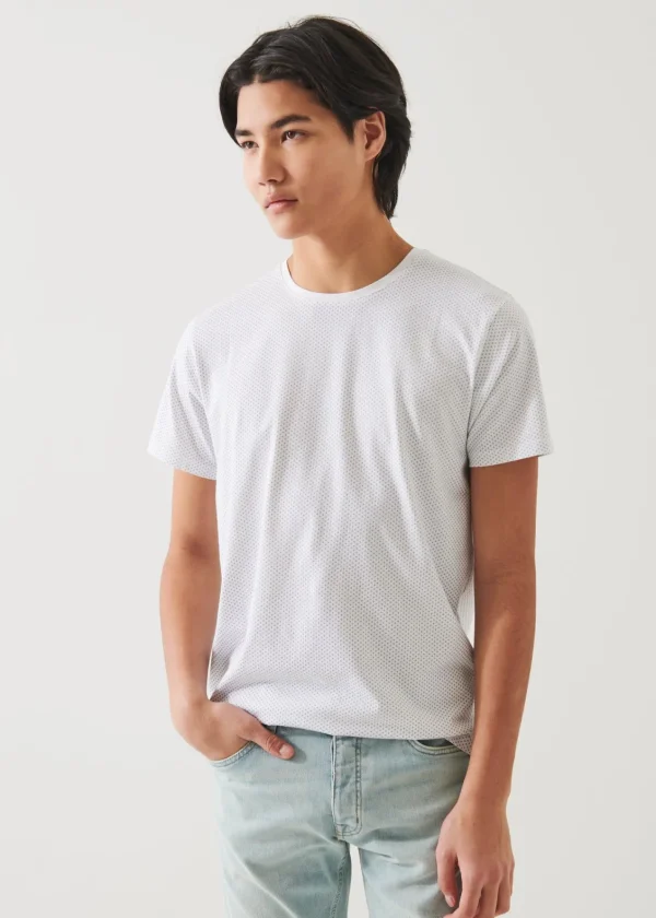 PATRICK ASSARAF Pima Cotton Stretch Printed T-Shirt | Men T-Shirts