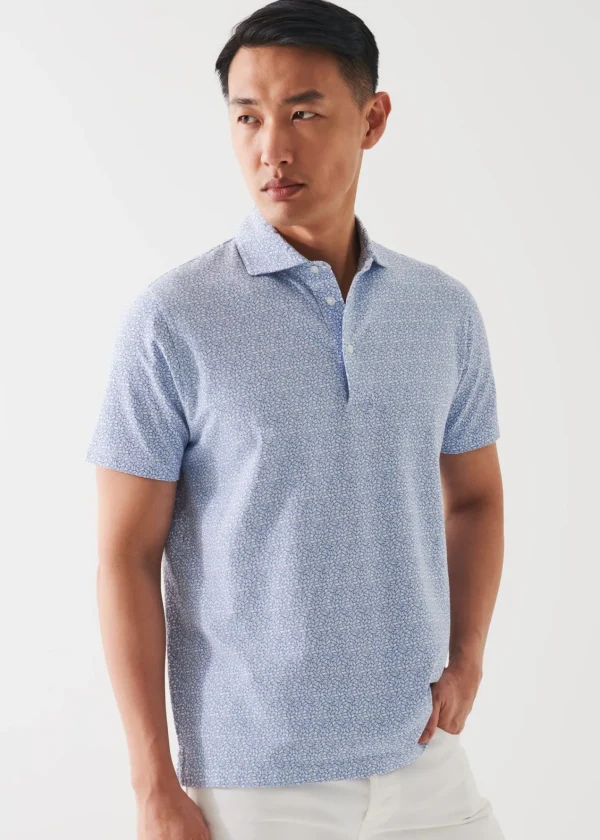 PATRICK ASSARAF Pima Cotton Stretch Printed Polo | Men Polos