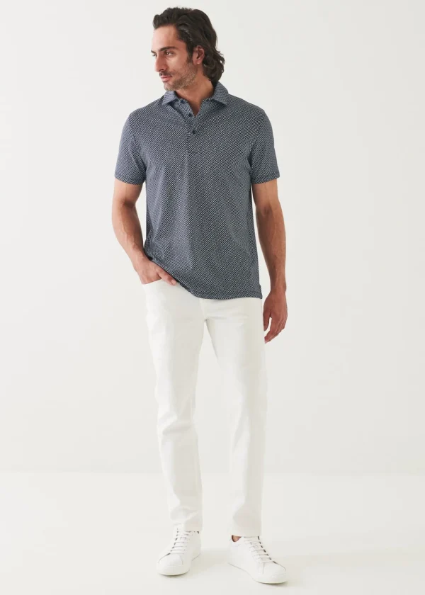 PATRICK ASSARAF Pima Cotton Stretch Printed Polo | Men Polos