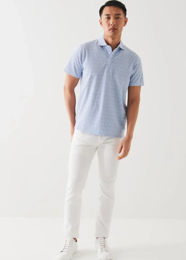 PATRICK ASSARAF Pima Cotton Stretch Printed Polo | Men Polos