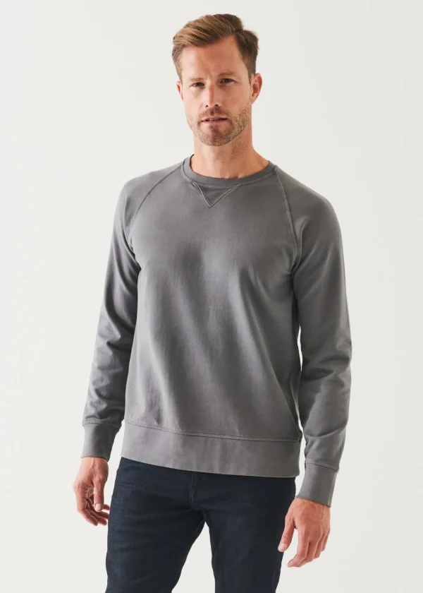 PATRICK ASSARAF Pima Stretch Fleece Crewneck | Men Sweatshirts & Hoodies