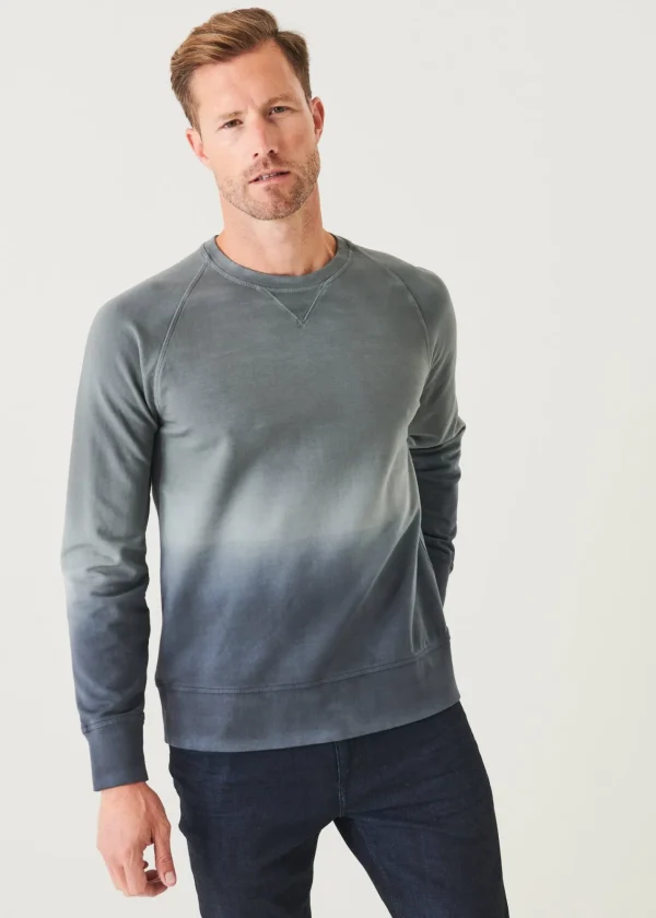 PATRICK ASSARAF Pima Stretch Fleece Degrade Crewneck | Men Sweatshirts & Hoodies