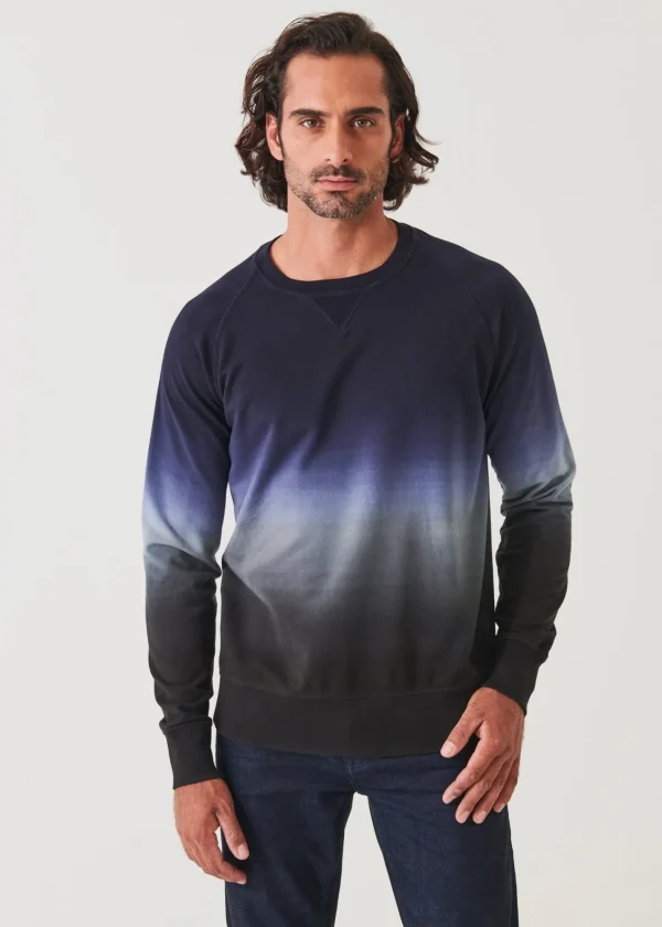 PATRICK ASSARAF Pima Stretch Fleece Degrade Crewneck | Men Sweatshirts & Hoodies