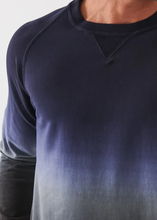 PATRICK ASSARAF Pima Stretch Fleece Degrade Crewneck | Men Sweatshirts & Hoodies