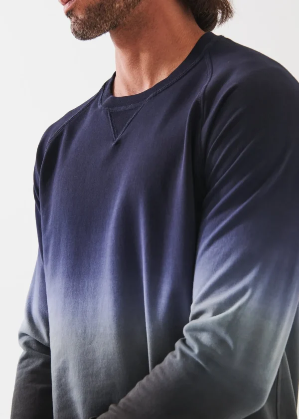 PATRICK ASSARAF Pima Stretch Fleece Degrade Crewneck | Men Sweatshirts & Hoodies