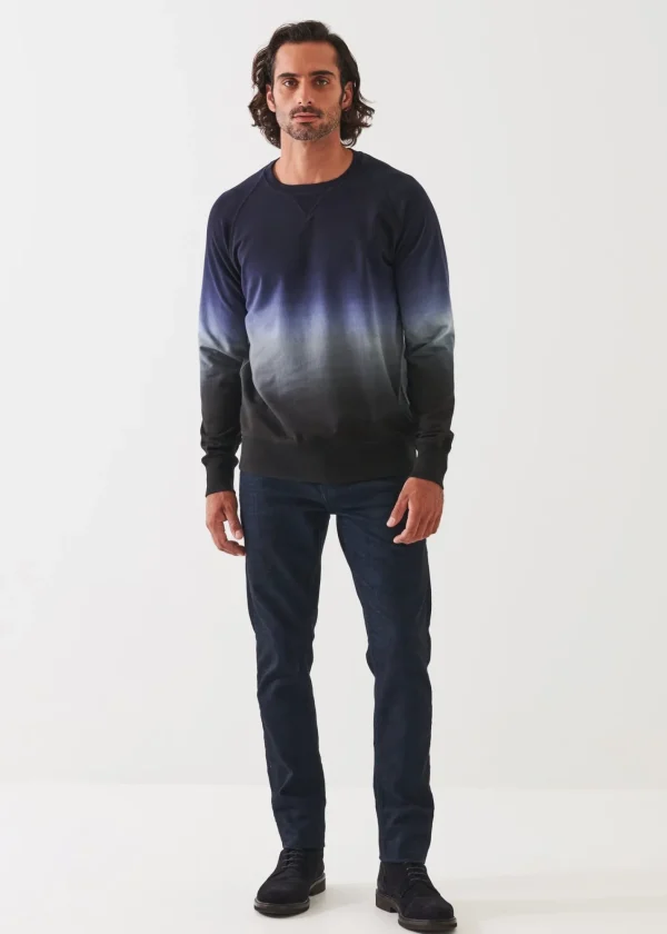 PATRICK ASSARAF Pima Stretch Fleece Degrade Crewneck | Men Sweatshirts & Hoodies