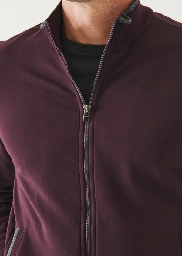 PATRICK ASSARAF Pima Stretch Fleece Track Jacket | Men Sweatshirts & Hoodies