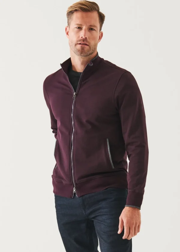 PATRICK ASSARAF Pima Stretch Fleece Track Jacket | Men Sweatshirts & Hoodies