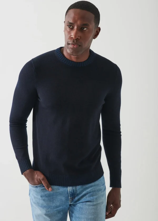 PATRICK ASSARAF Plaited Merino Wool Crewneck | Men Knitwear
