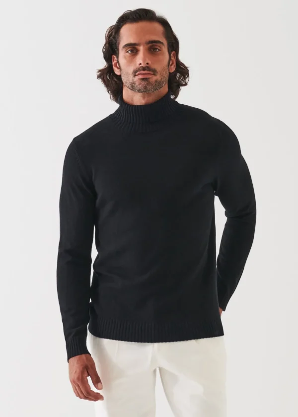 PATRICK ASSARAF Plaited Merino Wool Turtleneck | Men Knitwear