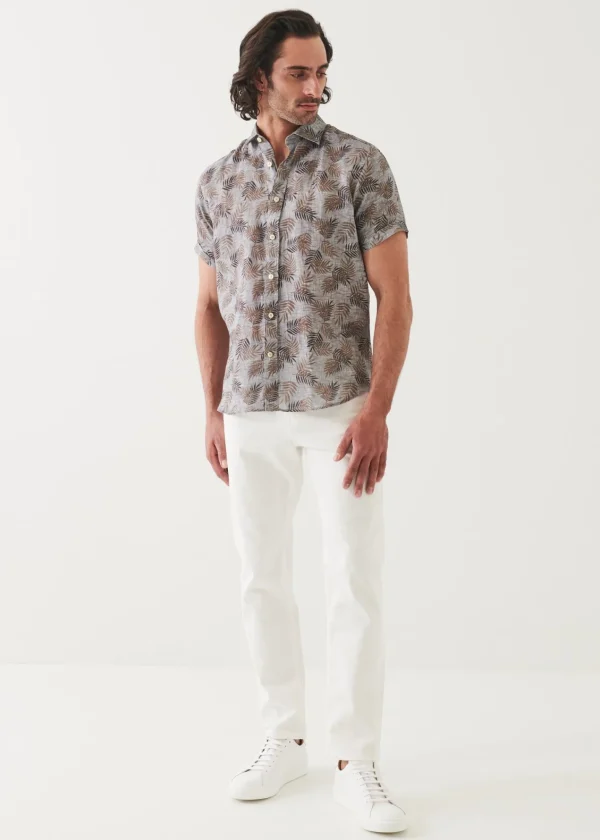 PATRICK ASSARAF Printed Linen Shirt | Men Shirts