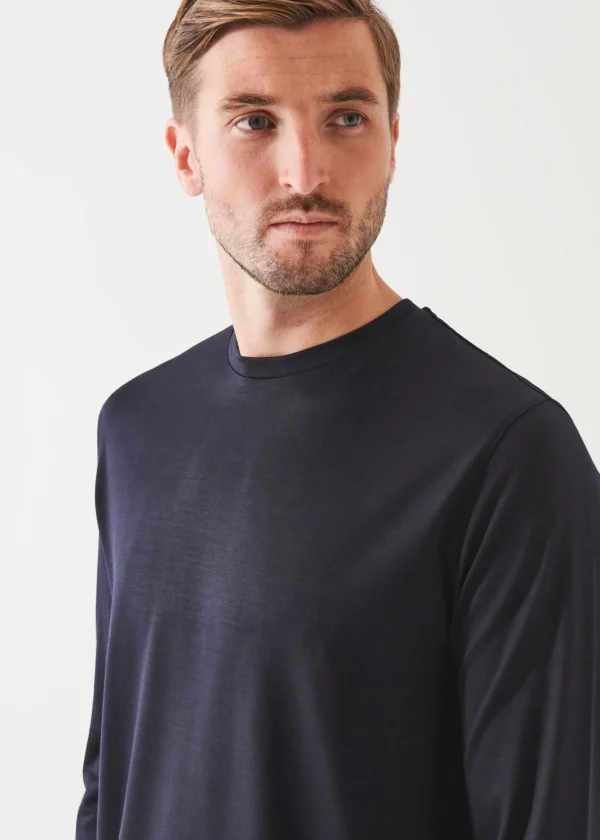 PATRICK ASSARAF Reda Active Wool Long-Sleeve Knit T-Shirt | Men T-Shirts