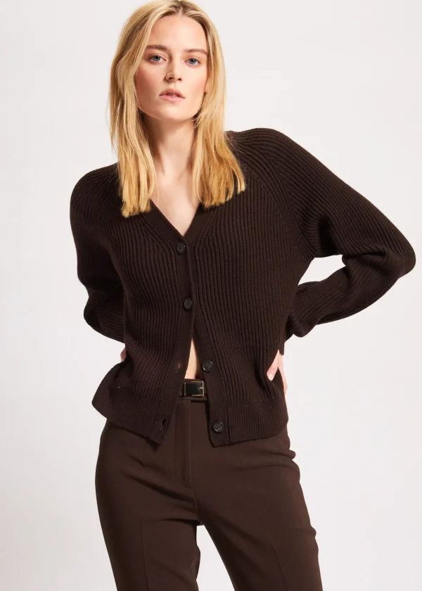 PATRICK ASSARAF Ribbed Merino Cardigan | Women Knitwear
