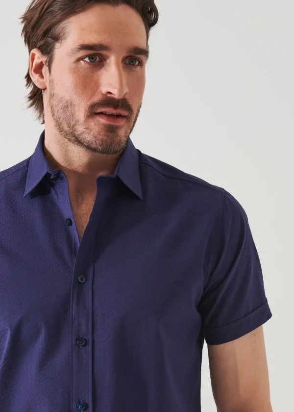 PATRICK ASSARAF Seersucker Cotton Shirt | Men Shirts