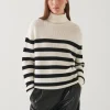 PATRICK ASSARAF Striped Boyfriend Turtleneck | Women Knitwear