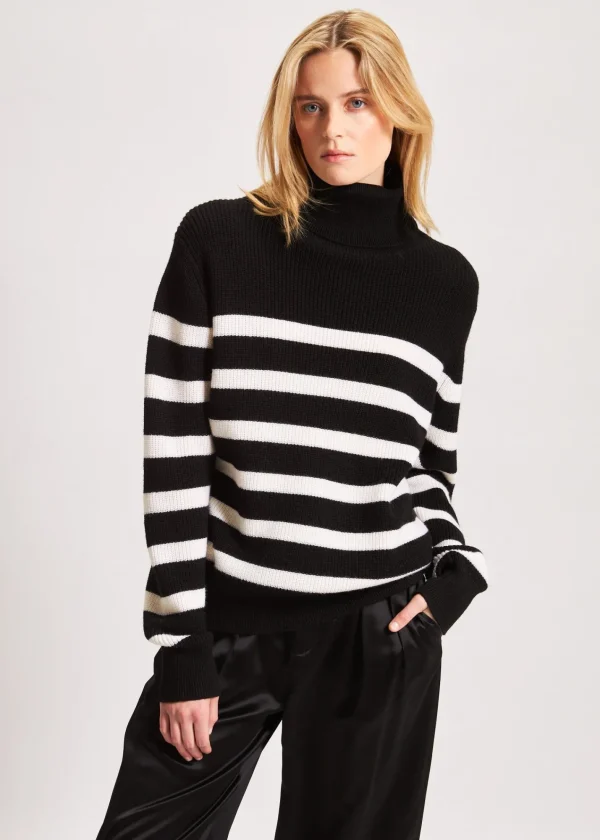 PATRICK ASSARAF Striped Boyfriend Turtleneck | Women Knitwear