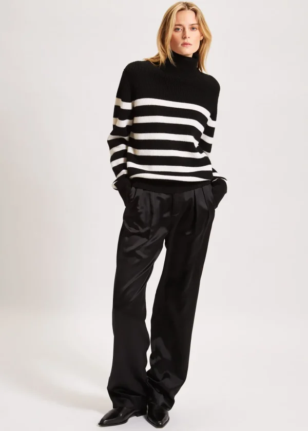 PATRICK ASSARAF Striped Boyfriend Turtleneck | Women Knitwear