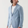 PATRICK ASSARAF Striped Linen Two-Button Blazer | Men Blazers