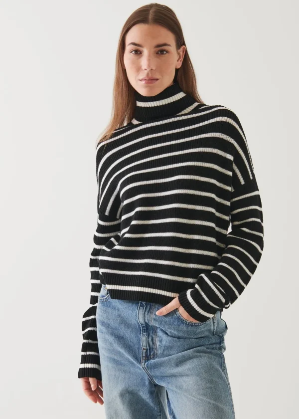 PATRICK ASSARAF Striped Turtleneck | Women Knitwear