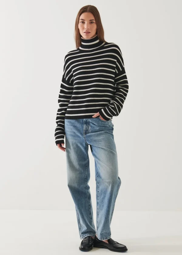 PATRICK ASSARAF Striped Turtleneck | Women Knitwear