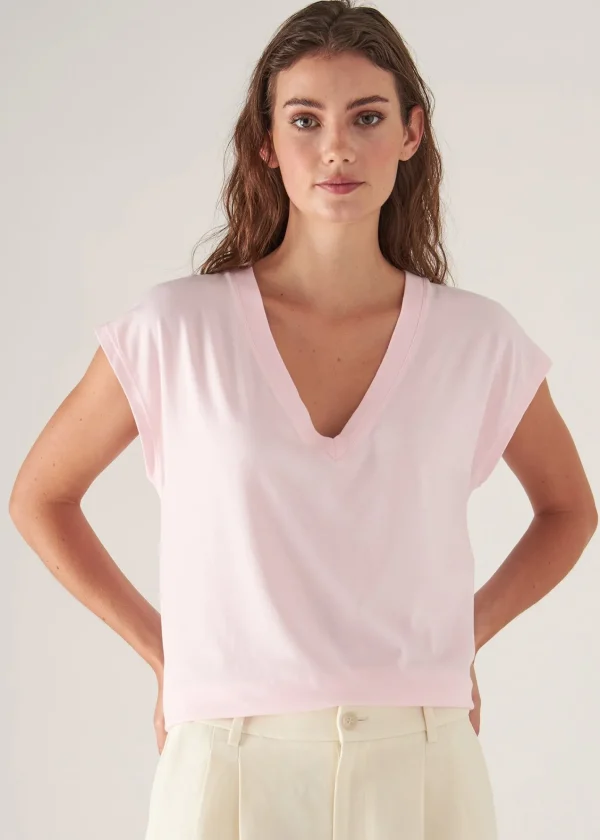 PATRICK ASSARAF Sublime Reactive Pima Cotton Stretch Dolman V-Neck | Women T-Shirts