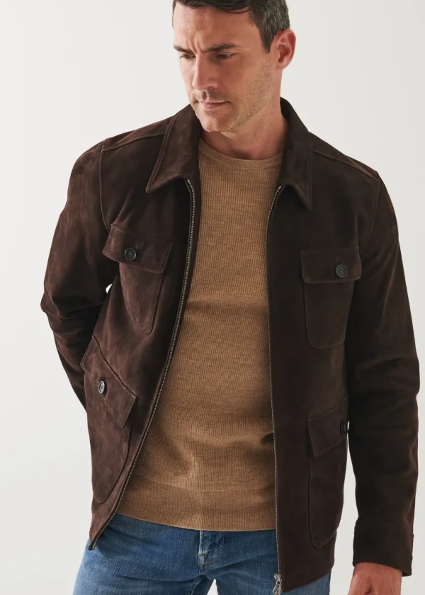 PATRICK ASSARAF Suede Utility Jacket | Men Outerwear