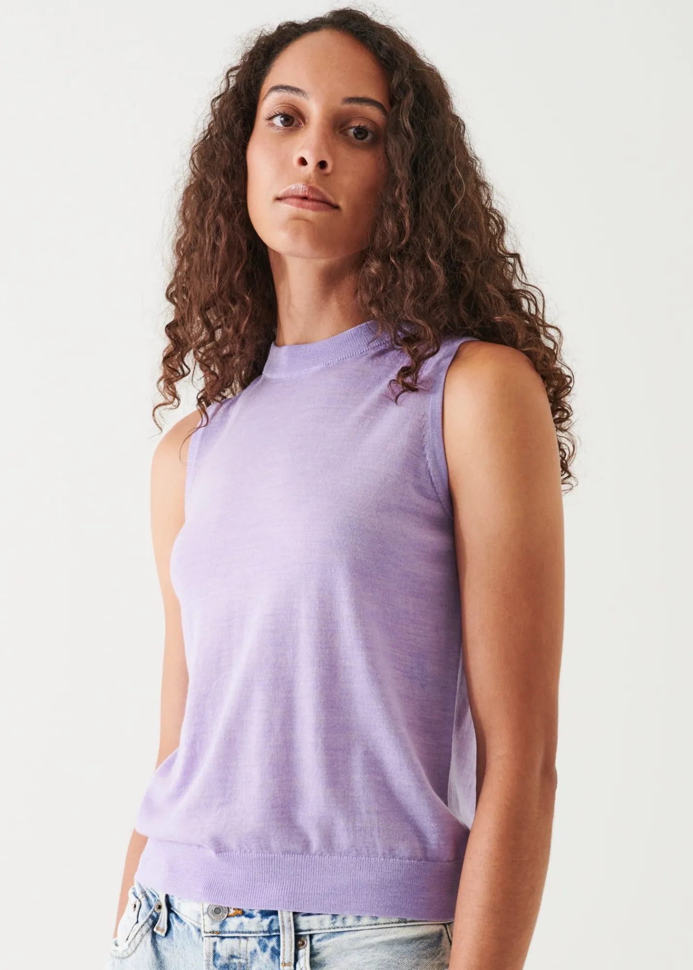superfine_merino_crew_tan_2.webp PATRICK ASSARAF Superfine Merino Crew Tank | Women Knitwear