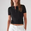 PATRICK ASSARAF Superfine Merino Lyocell Short Sleeve Polo | Women Knitwear