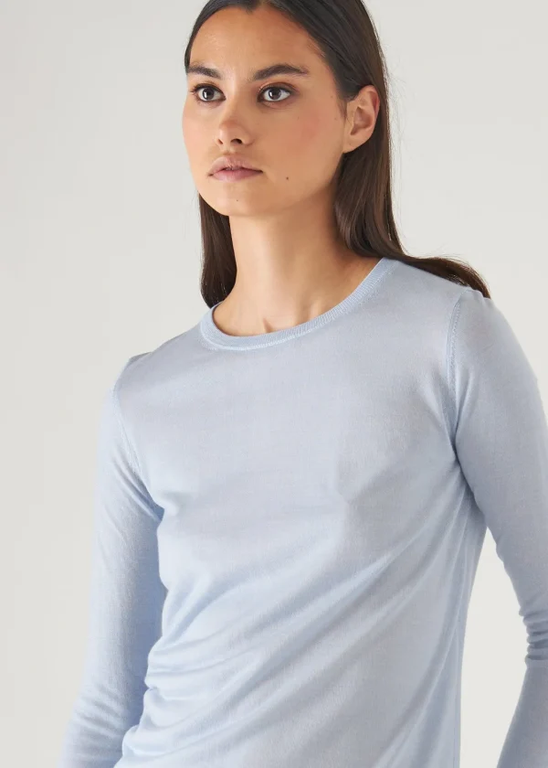 PATRICK ASSARAF Superfine Merino Lyocell Crewneck Sweater | Women Knitwear