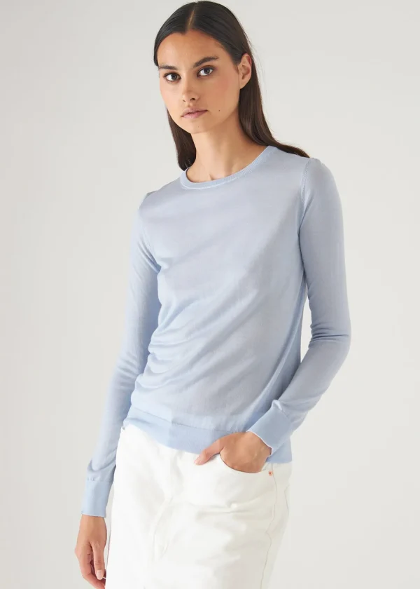 PATRICK ASSARAF Superfine Merino Lyocell Crewneck Sweater | Women Knitwear