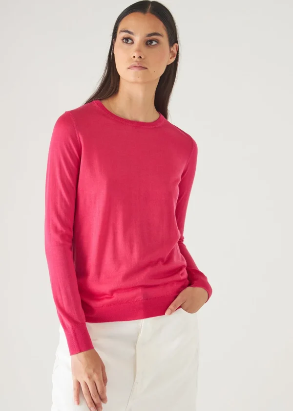 PATRICK ASSARAF Superfine Merino Lyocell Crewneck Sweater | Women Knitwear
