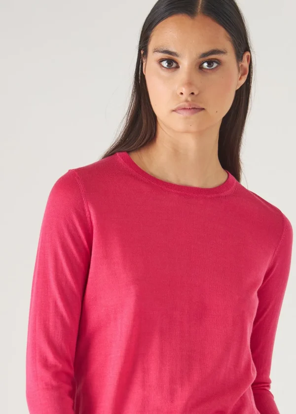 PATRICK ASSARAF Superfine Merino Lyocell Crewneck Sweater | Women Knitwear