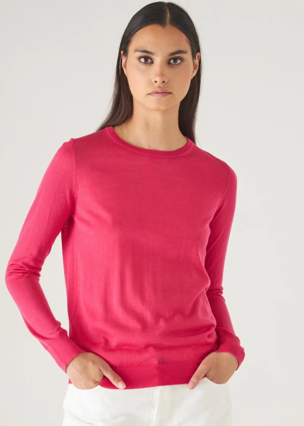 PATRICK ASSARAF Superfine Merino Lyocell Crewneck Sweater | Women Knitwear