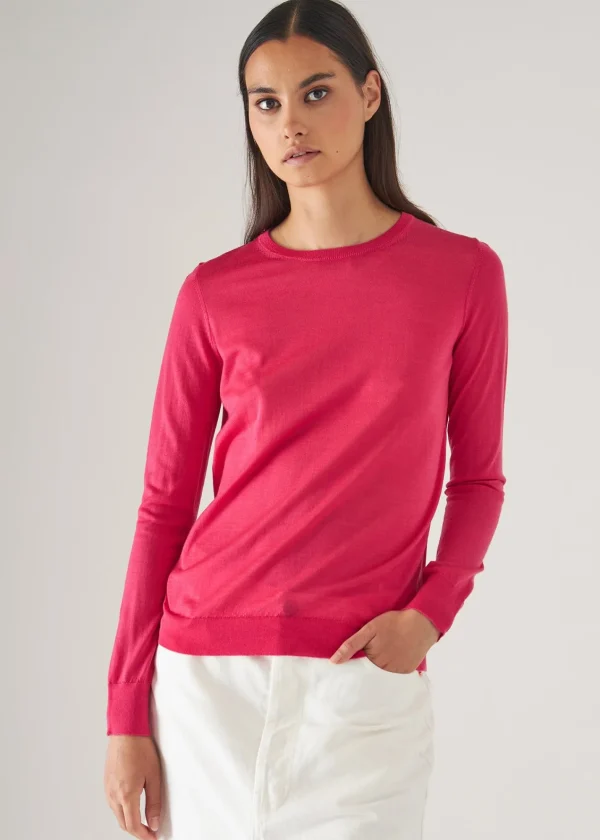 PATRICK ASSARAF Superfine Merino Lyocell Crewneck Sweater | Women Knitwear