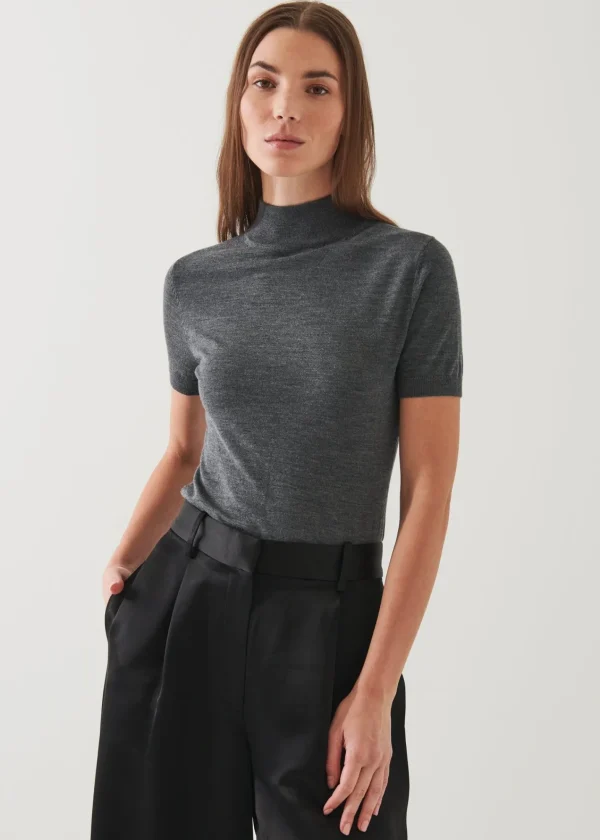 PATRICK ASSARAF Superfine Merino Mock Neck | Women Knitwear